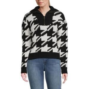 Industry Republic Clothing Black and White Star Design Sweater